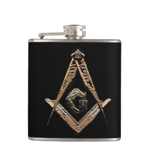 Masonic Minds (Golden) Hip Flask