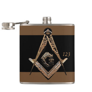 Masonic Minds (Golden) Hip Flask
