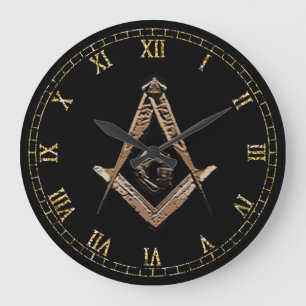 Masonic Minds (Golden) Large Clock