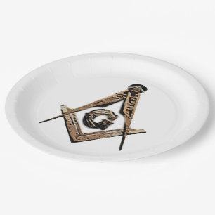 Masonic Minds (Golden) Paper Plate