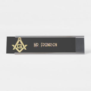 Masonic Minds (Golden Rush) Desk Name Plate