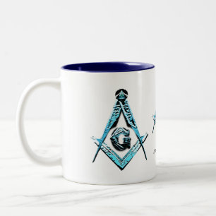 Masonic Minds (Light Blue) Two-Tone Coffee Mug