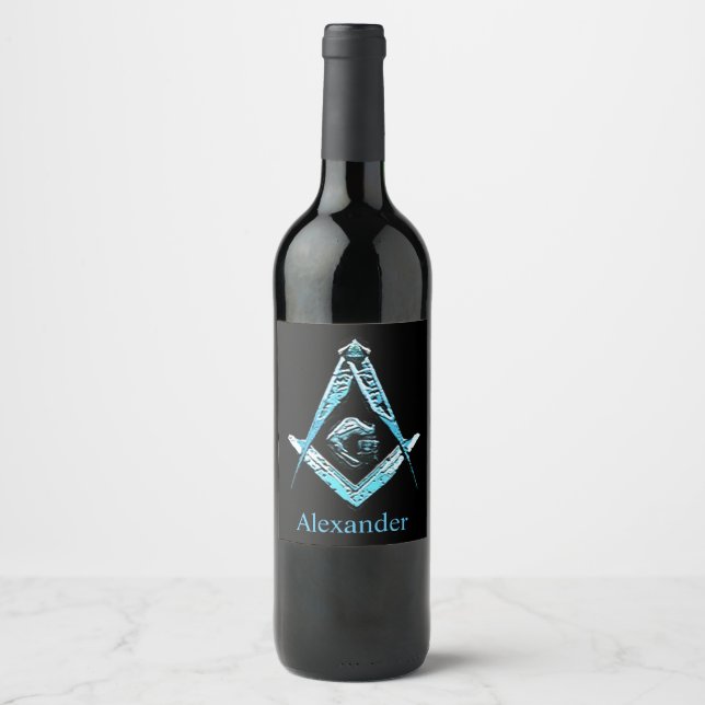 Masonic Minds (Light Blue) Wine Label (Front)
