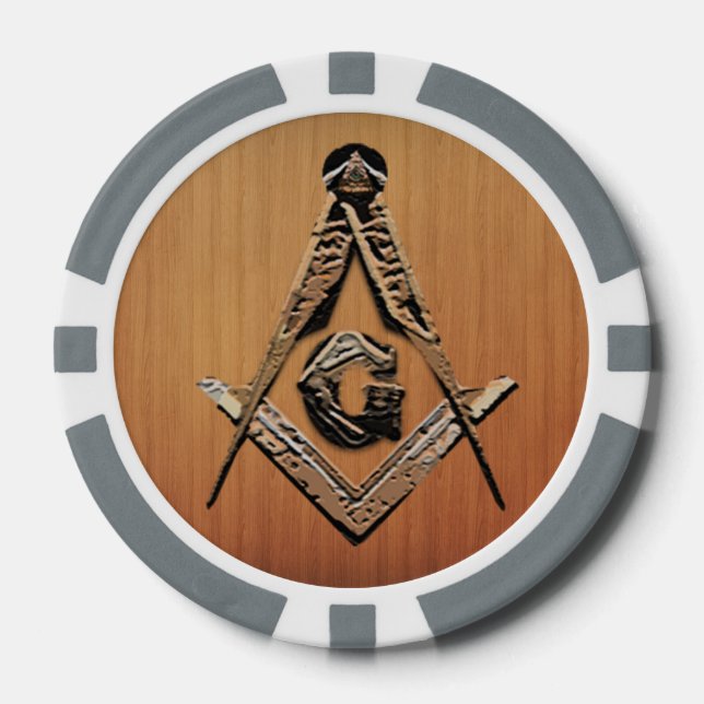 Masonic Minds (Wooded) Poker Chips (Front)
