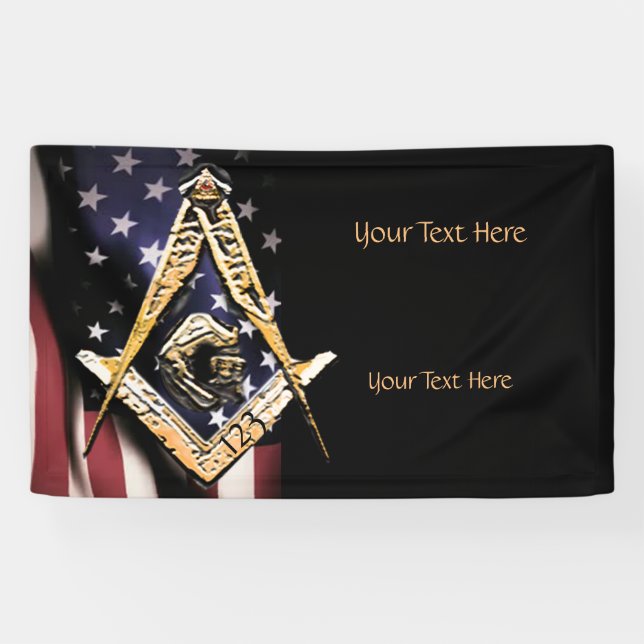 Masonic Minds (YellowSwish)USA Banner (Horizontal)