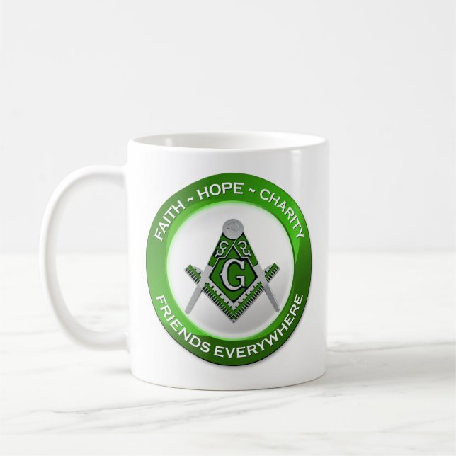 Masonic Mug Green (Left)