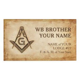 Masonic Name Badges   Old Rustic Parchment