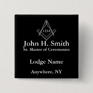 Masonic Nametag 2 Inch Square Button