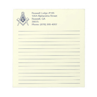 Masonic Note Pad