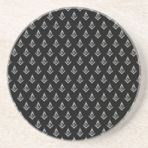 Masonic Pattern (Black) Coaster