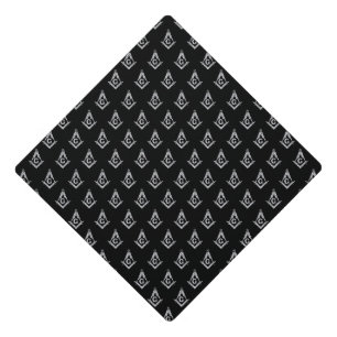 Masonic Pattern (Black) Graduation Cap Topper