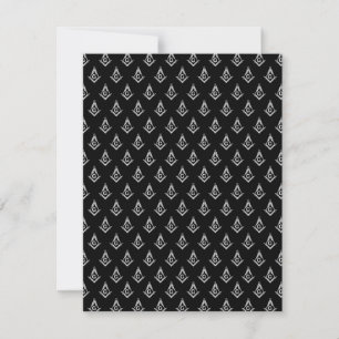 Masonic Pattern (Black) Thank You Card