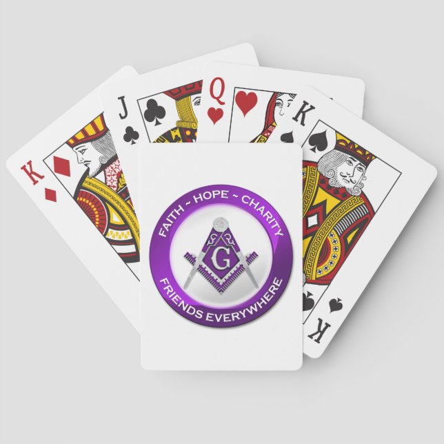 Masonic Playing Cards Purple (Back)