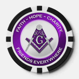 Masonic Poker Chip Purple