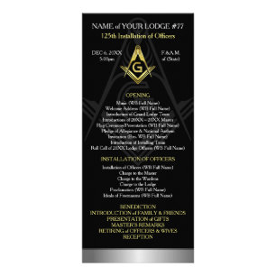 Masonic Rack Card Template   Black, Gold & Silver