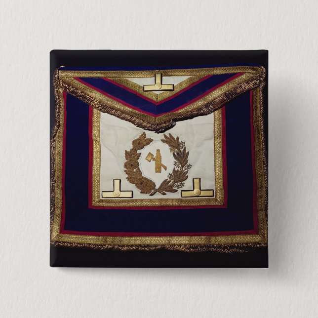 Masonic Regalia, from the Order of Turin 2 Inch Square Button (Front)