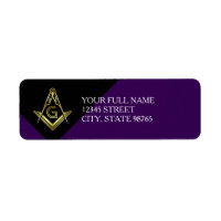 Masonic Return Address Labels | Purple & Gold
