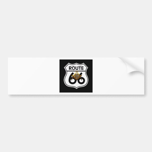 Masonic Route 66 Shield Bumper Sticker (Front)