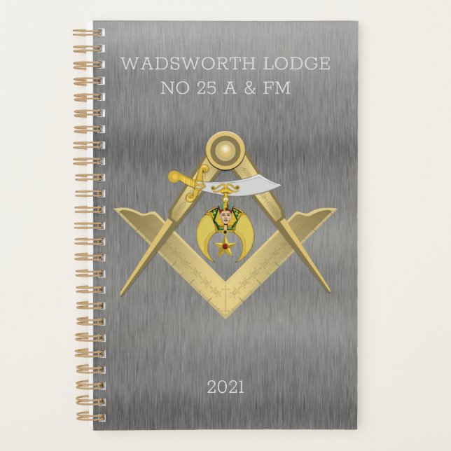 Masonic Shriners Classy Personalized Planner (Front)