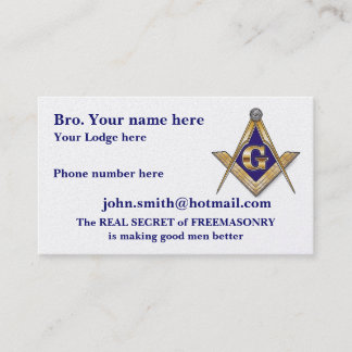 MASONIC / SHRINERS EMBLEM BUSINESS CARD