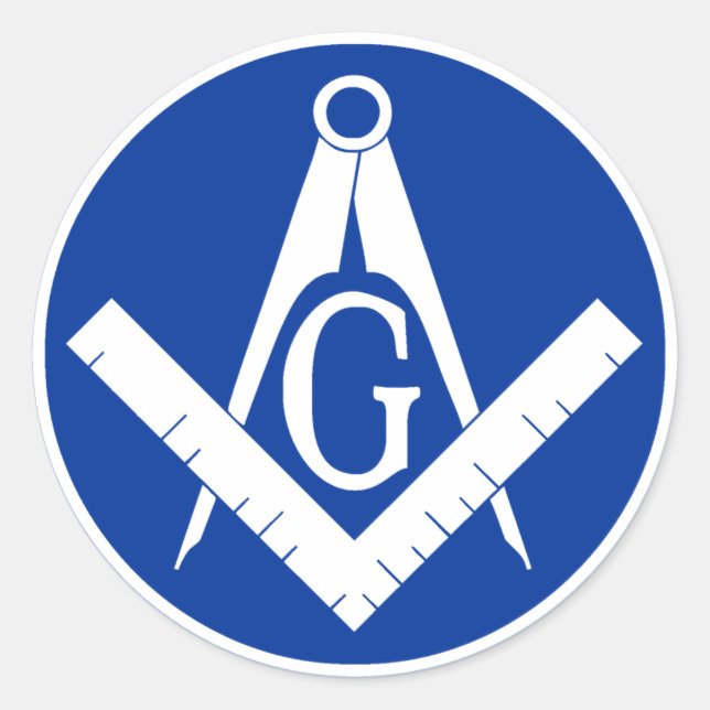 Masonic Square and Compass Classic Round Sticker (Front)