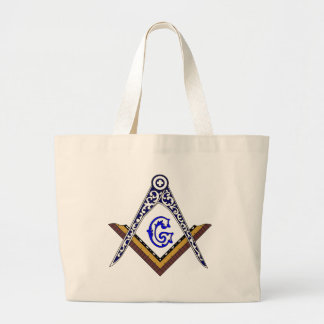 Masonic Square and Compass Large Tote Bag