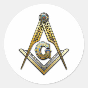 Masonic Square and Compasses Classic Round Sticker
