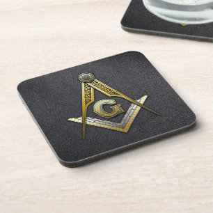 Masonic Square and Compasses Coaster
