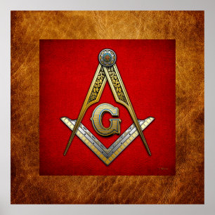 Masonic Square and Compasses Poster