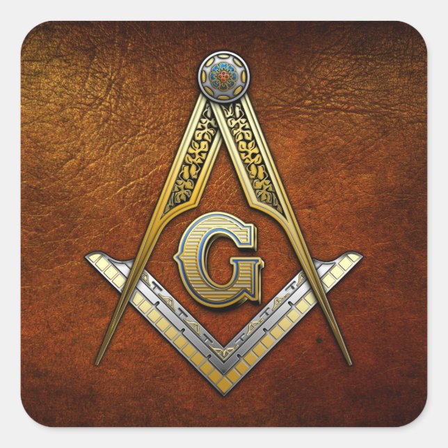 Masonic Square and Compasses Sticker (Front)