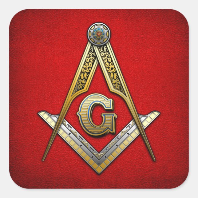Masonic Square and Compasses Sticker (Front)