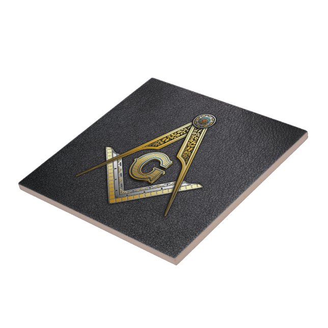 Masonic Square and Compasses Tile (Side)