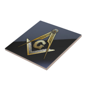 Masonic Square and Compasses Tile