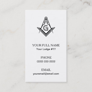 Masonic Square & Compass Business Cards, Freemason Card