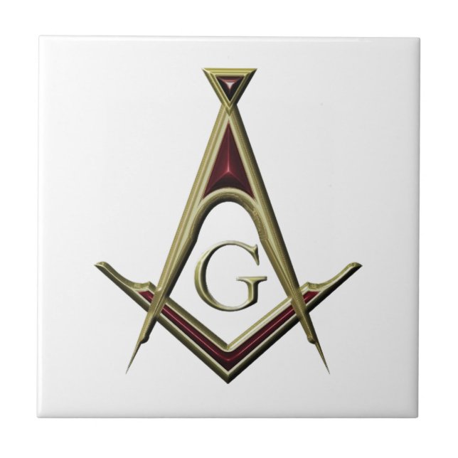 Masonic Square & Compass Tile (Front)