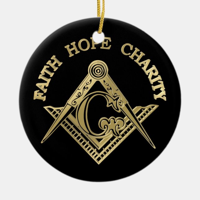 Masonic symbol ceramic ornament (Front)