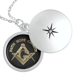 Masonic symbol locket necklace