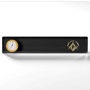 Masonic symbol nameplate