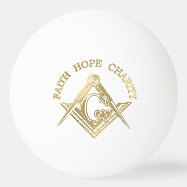 Masonic symbol ping pong ball (Front)