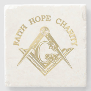 Masonic symbol stone coaster