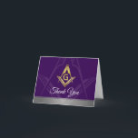 Masonic Thank You Cards | Grand Lodge Freemasonry<br><div class="desc">Express your fraternal thanks with these Grand Lodge purple and gold masonic thank you cards. They work great for the Grand Lodge Annual Communication or other special freemason events where you would like to add a more personalized touch. Easily add your own inside message, or delete and leave it blank...</div>