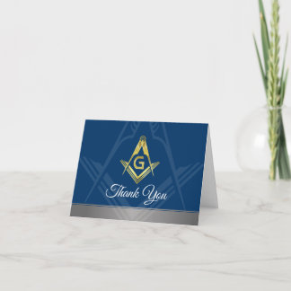 Masonic Thank You Cards | Navy Blue Gold Freemason