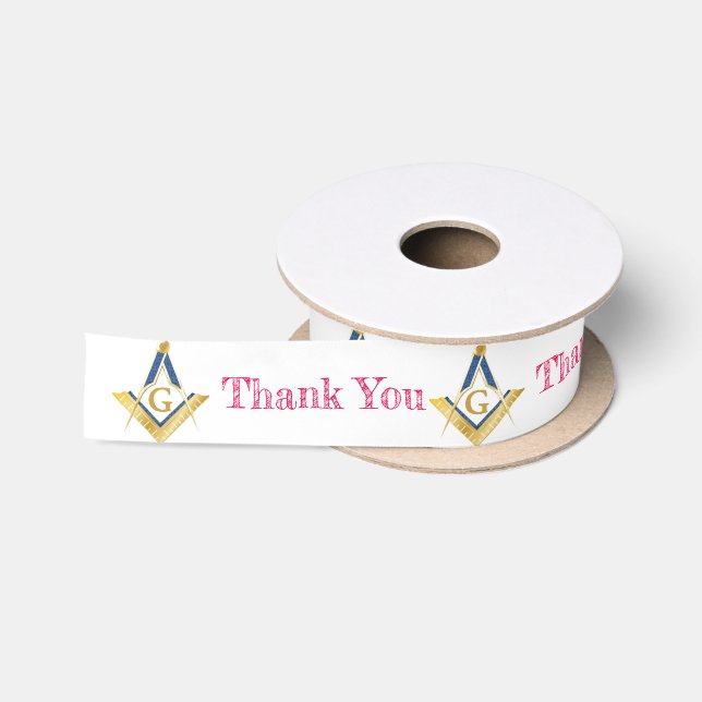 Masonic Thank You Satin Ribbons Satin Ribbon (Spool)