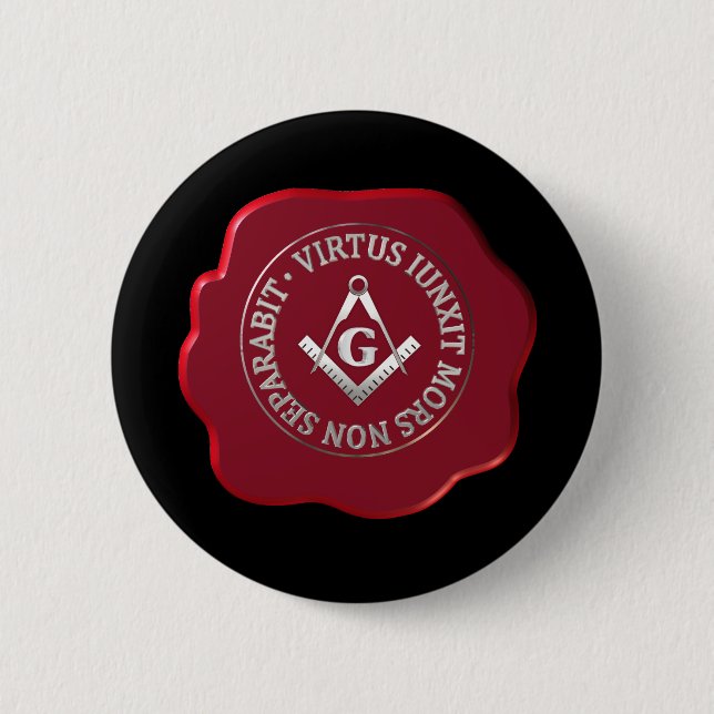 Masonic wax seal 2 inch round button (Front)