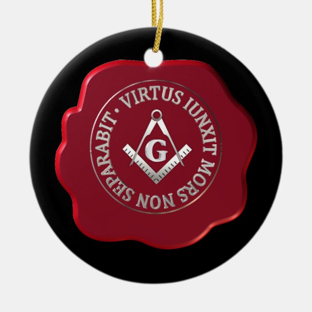 Masonic wax seal ceramic ornament (Front)