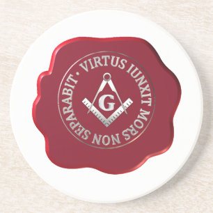 Masonic wax seal coaster