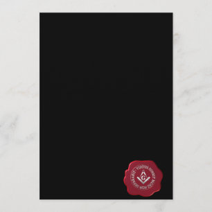 Masonic wax seal invitation