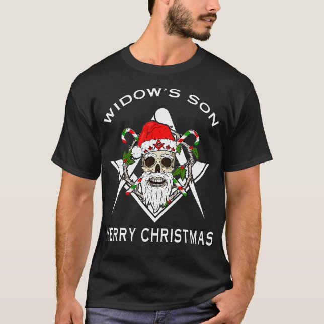 Masonic Widows Son Mason Merry Christmas And New T-Shirt (Front)
