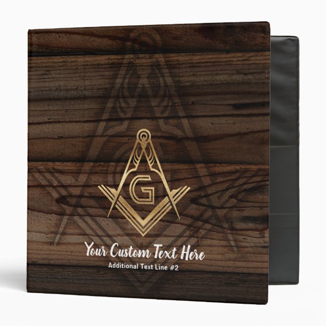 Masonic Wood Binders | Freemason Office Supplies (Front/Inside)