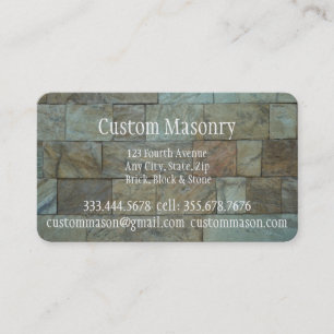 Masonry Brick, Block Custom Business Card